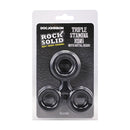 Silicone Triple Stamina Cockring with Metal Beads - Black