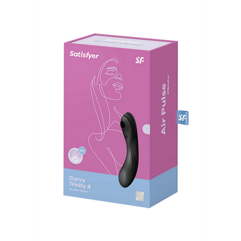 Curvy Trinity 4 - Vibromasseur à impulsion d'air insérable - Noir