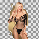 Profil Élevé - Bodystocking - Grande Taille - Noir