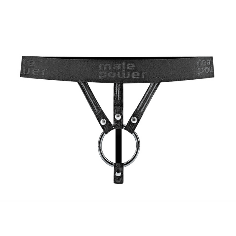 Strappy String Thong - XL - Black