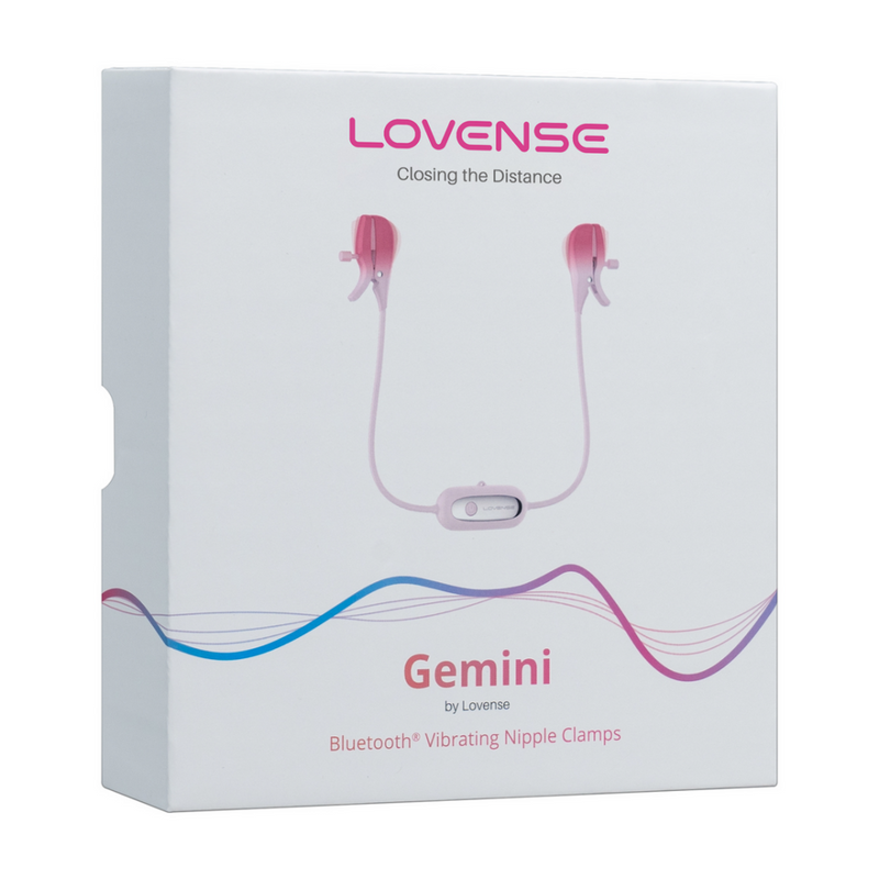 Gemini - Pinces à mamelons vibrantes contrôlées par application - Rose