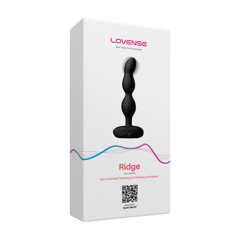 Ridge - Perles anales vibrantes et rotatives contrôlées par application - Noir