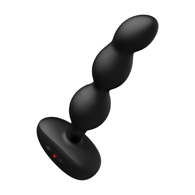Ridge - Perles anales vibrantes et rotatives contrôlées par application - Noir