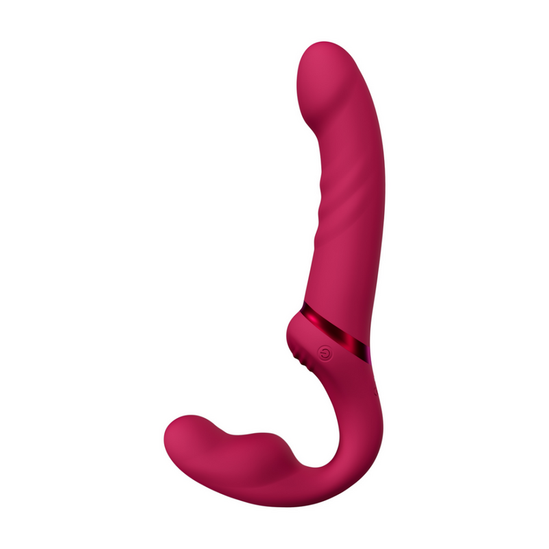 Lapis - Harnais vibrant à double extrémité contrôlé par application - Rouge