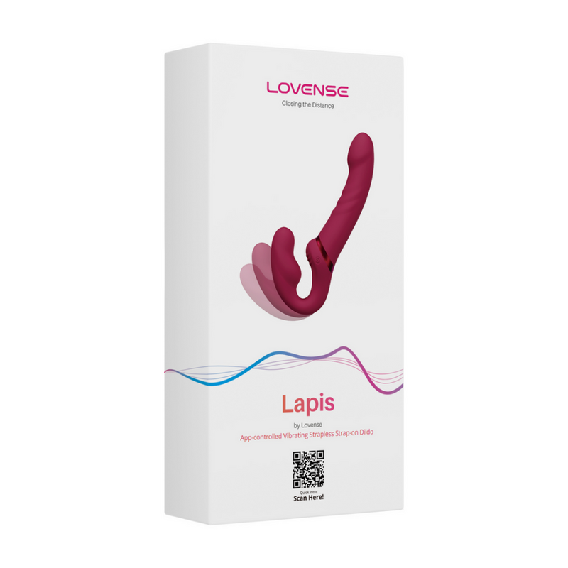 Lapis - Harnais vibrant à double extrémité contrôlé par application - Rouge
