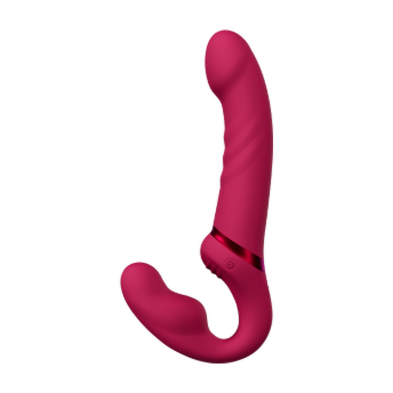 Lapis - Harnais vibrant à double extrémité contrôlé par application - Rouge