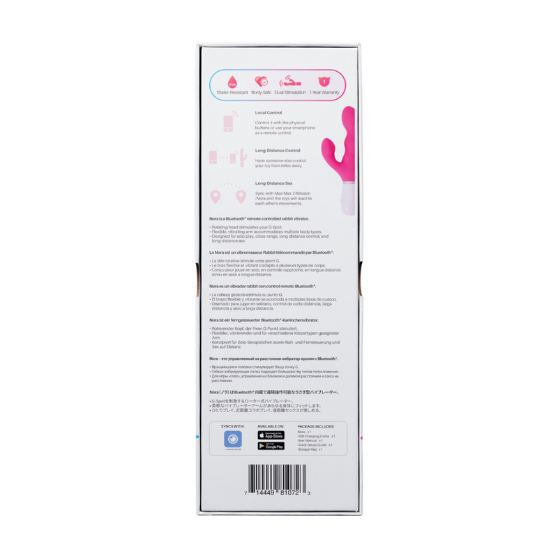 Nora - Vibrateur Lapin Télécommandé Bluetooth - Rose