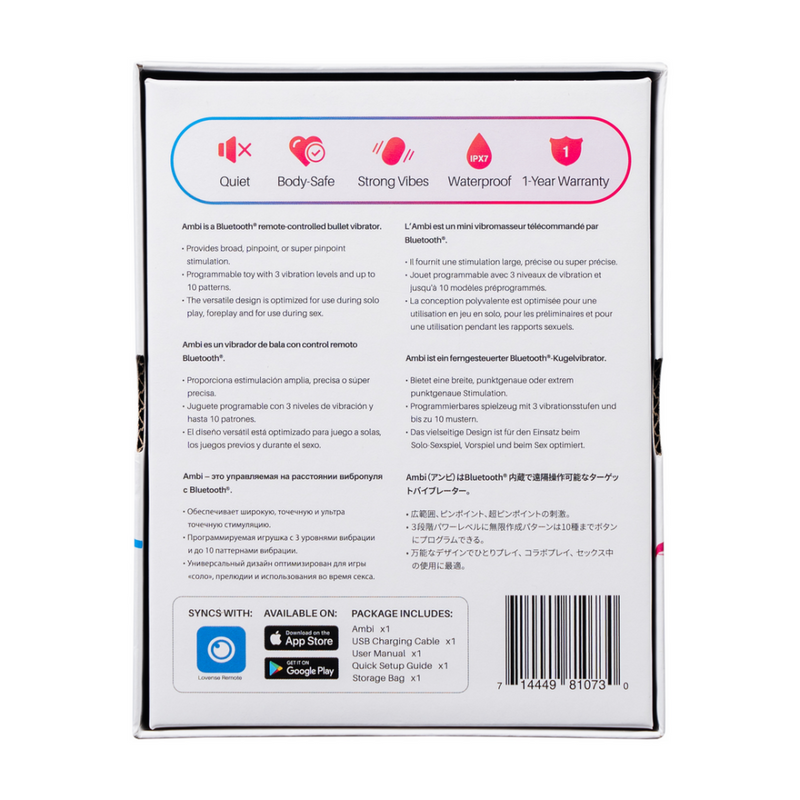 Ambi - Vibromasseur à bullet à large surface contrôlé par application - Rose