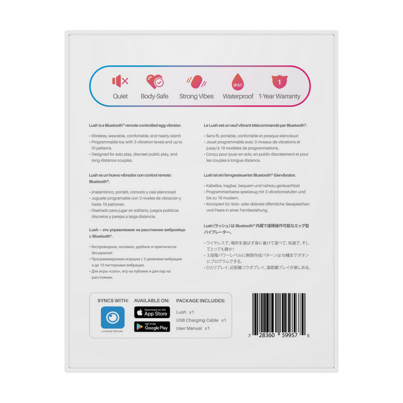 Lush - Œuf vibrant G-spot connecté par application - Rose
