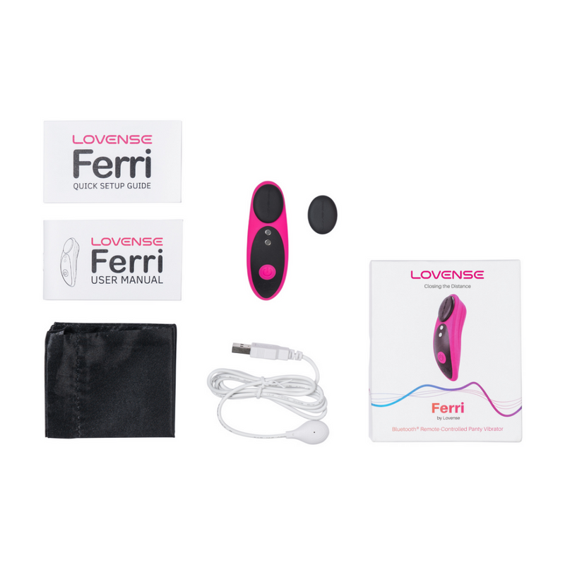 Ferri - Vibrateur de culotte clitoridien contrôlé par application magnétique - Rose/Noir
