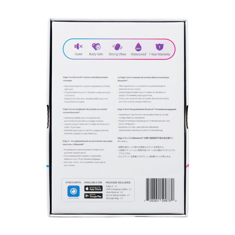 Edge 2 - Massager prostatique pro avec double moteur réglable contrôlé par application - Noir