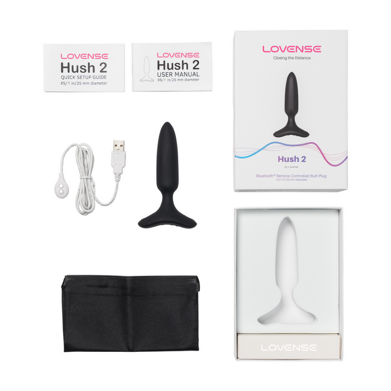 Hush 2 - Plug anal vibrant contrôlé par application - 1 / 2,5 cm - Noir