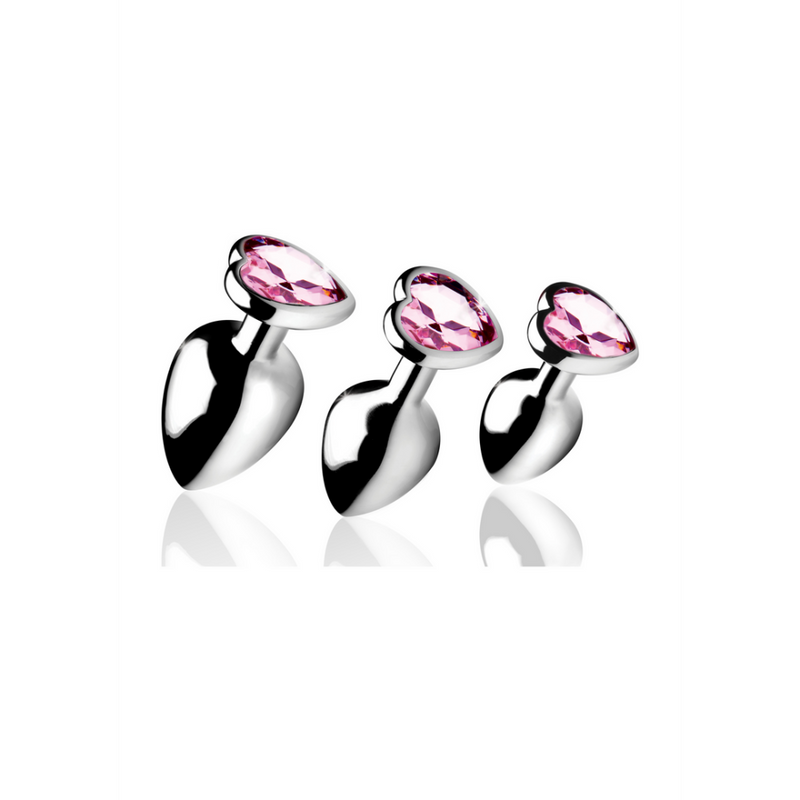 Set de plugs anaux Pink Heart - 3 pièces
