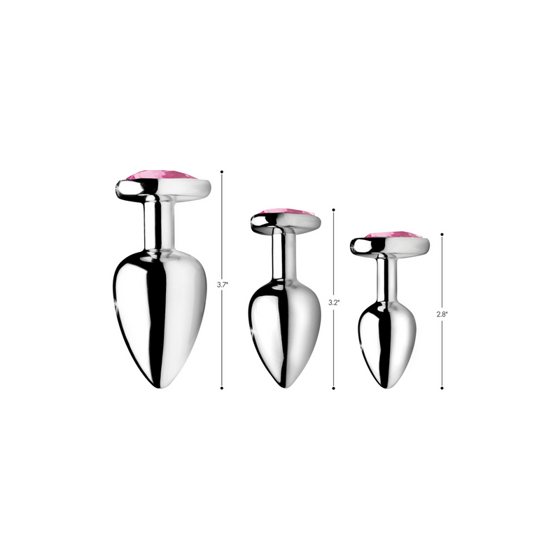 Set de plugs anaux Pink Heart - 3 pièces