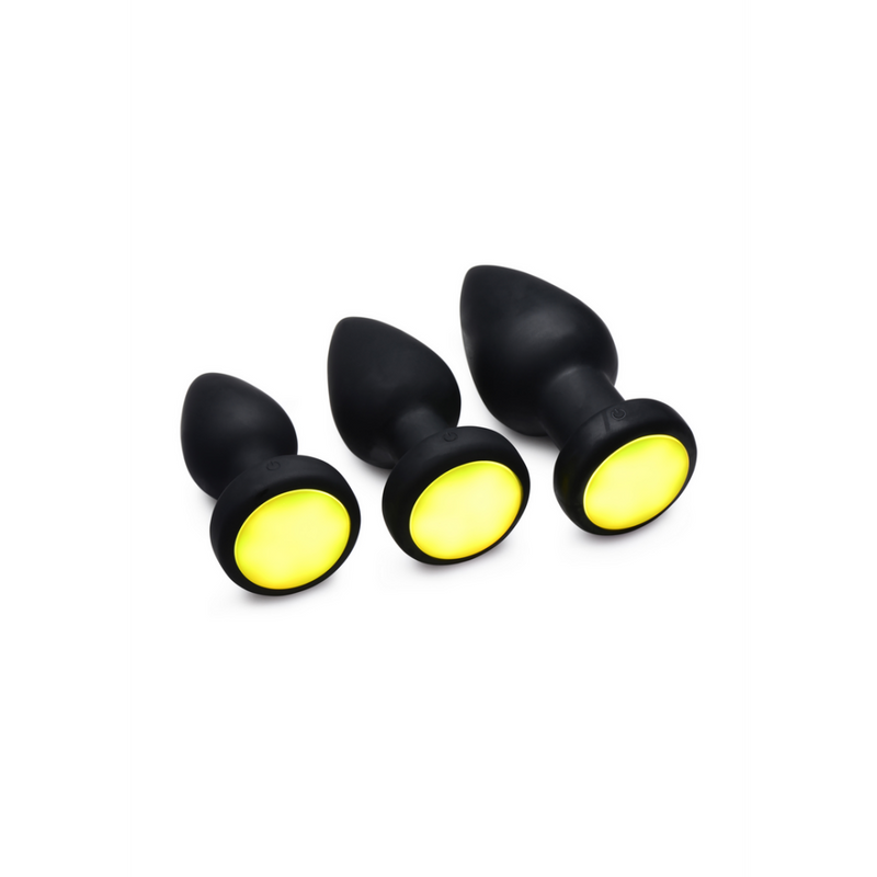 Silicone Vibrating LED Plug - Medium