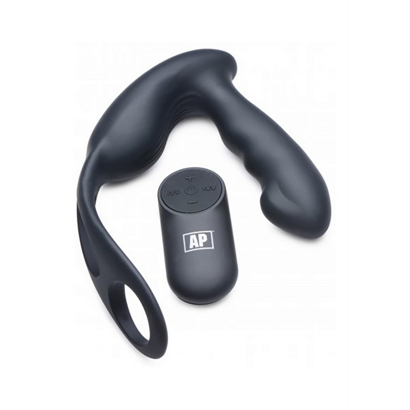Massager prostatique de traite et vibrant + harnais avec 7 vitesses