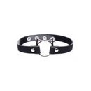 Kinky Kitty Ring Slim Choker - Cuir PU - Noir