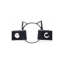 Kinky Kitty Ring Slim Choker - Cuir PU - Noir