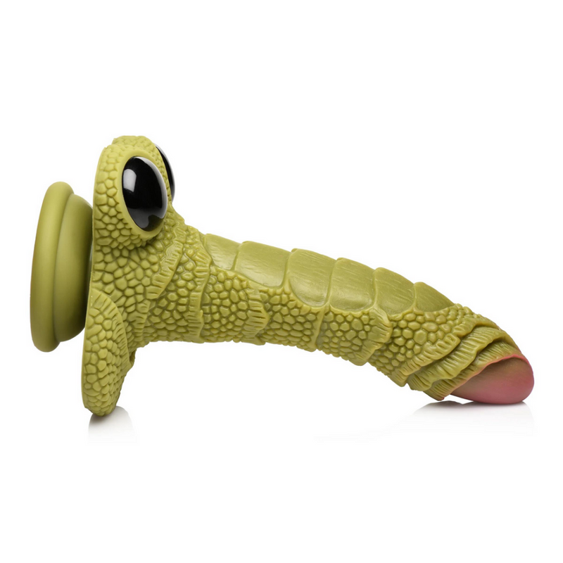 Dildo en silicone écailleux Monstre des marais - Noir