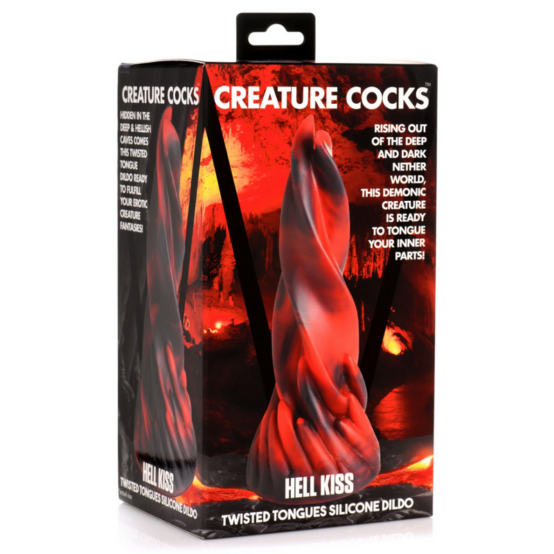 Hell Kiss Twisted Tongues Silicone Dildo - Red