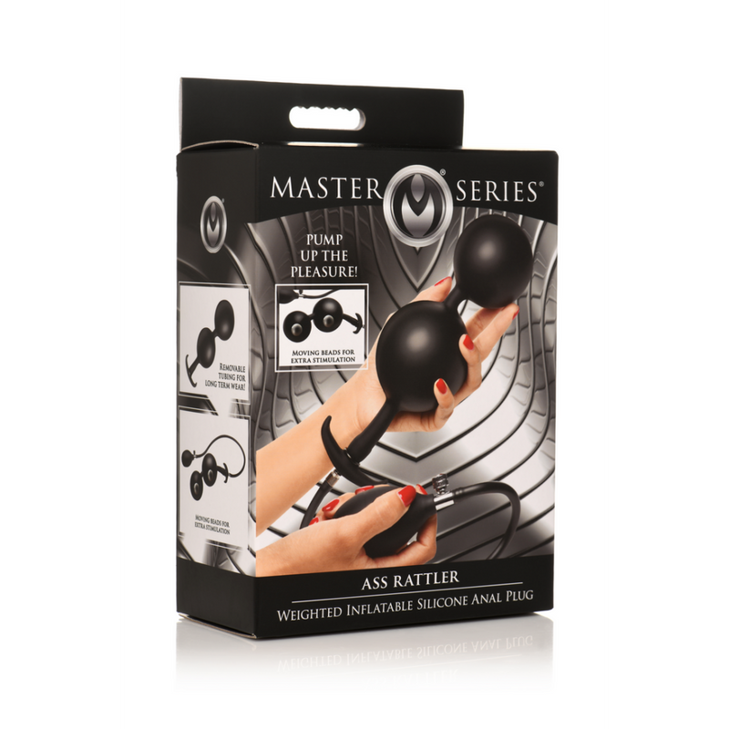 Ass Rattler - Plug Anal Silicone Inflatable Lesté - Noir