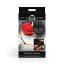 Passion Brûlante - Bougie Rose avec Support - Rouge/Doré