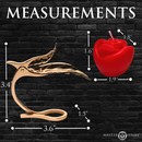 Passion Brûlante - Bougie Rose avec Support - Rouge/Doré