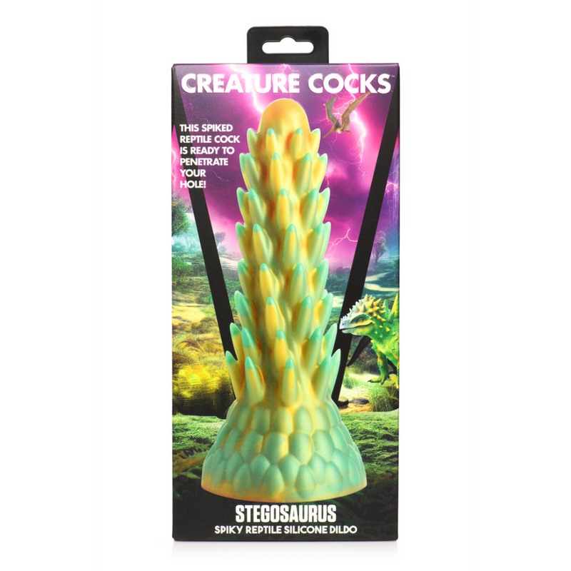 Stegosaurus - Spiky Reptile Silicone Dildo - Green