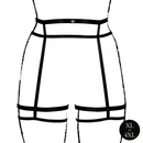 Porte-jarretelles à double sangle avec curseurs réglables - Noir