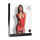 Unzip Me - Robe en PVC à décolleté plongeant - Taille unique - Rouge