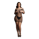 Robe Mini à Manches en Réseau Duo - Grande Taille