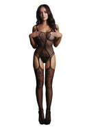 Bodystocking en résille et dentelle - Taille unique