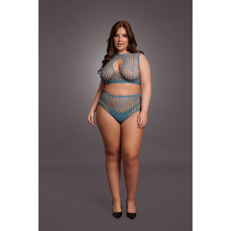 Duo Net Key-Hole Bra Set - Queen Size