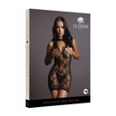 Robe Mini en Dentelle à Col Montant - Taille Unique