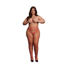 Bas avec jarretière en résille et dentelle - Taille Reine