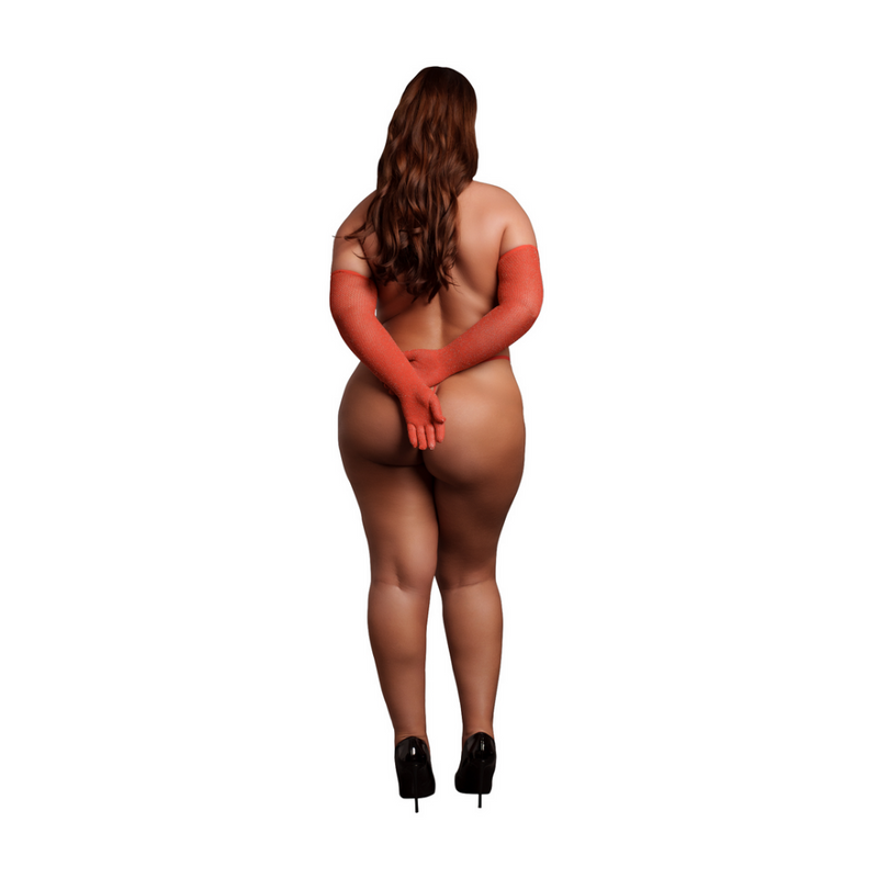 Gants d'Opéra Scintillants - Grande Taille - Rouge/Or Pailleté