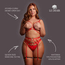 Stupid Cupid - Heart Open Set - Queen Size - Red