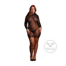 Roxy - Sexy Leopard Mesh Cheeky Dress - Queen Size - Black