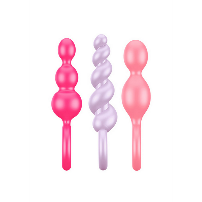 Booty Call - Ensemble de Plug Anal 3 Pcs - Rose/Violet/Rouge