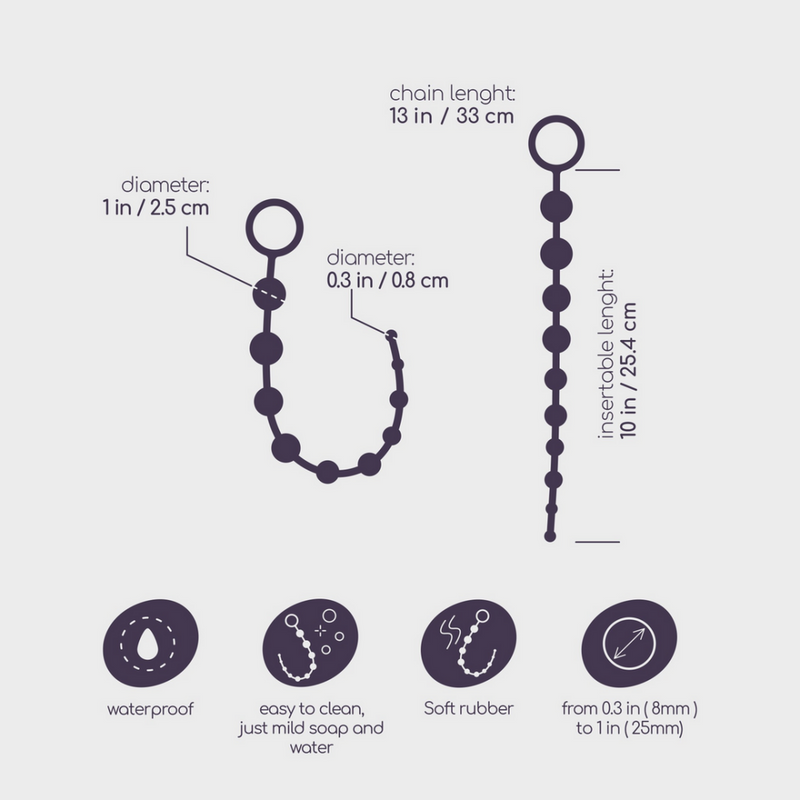 Perles Anales de Base - Chaîne de 10 Perles - Rose