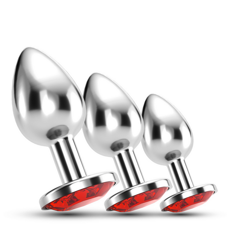 Bijou - Trio de plugs en bijou - 3 plugs en rouge