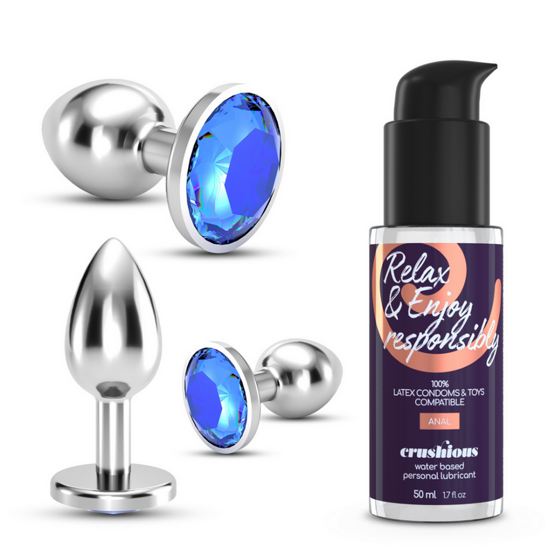 Bijou - Trio de Plug Anal Humide - 3 Bijoux - Bleu