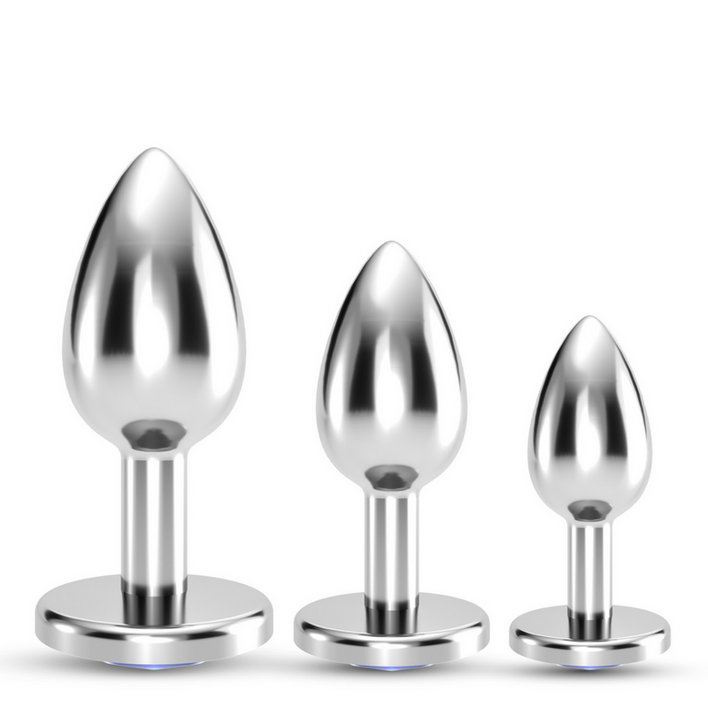 Bijou - Trio de Plug Anal Humide - 3 Bijoux - Bleu