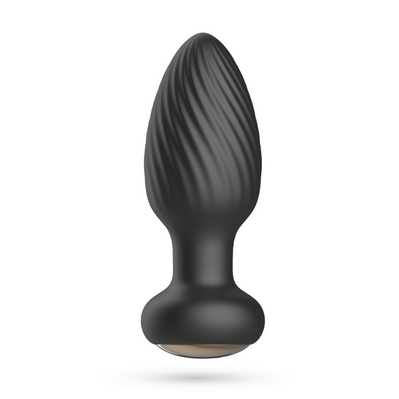 Twister - Plug Anal Rotatif avec Télécommande - Noir