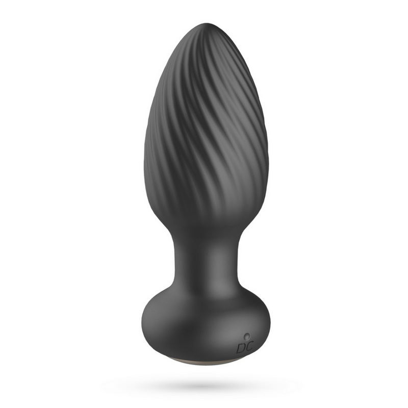 Twister - Plug Anal Rotatif avec Télécommande - Noir