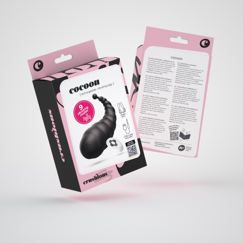 Cocoon - Œuf vibrant rechargeable avec télécommande - Noir