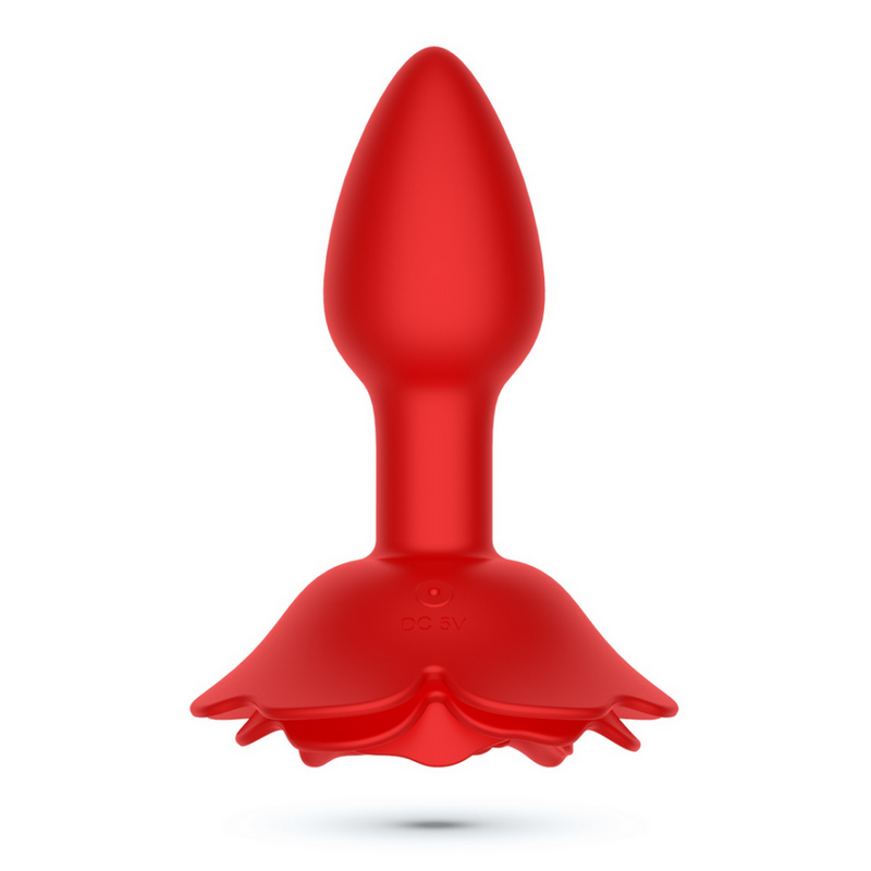 Giulietta - Plug Anal Rotatif en Forme de Rose avec Télécommande - Rouge