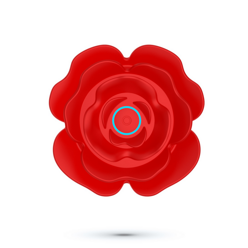 Giulietta - Plug Anal Rotatif en Forme de Rose avec Télécommande - Rouge