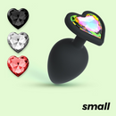 Cuore - Plug Anal avec Quatre Bijoux Interchangeables - Petit - Noir