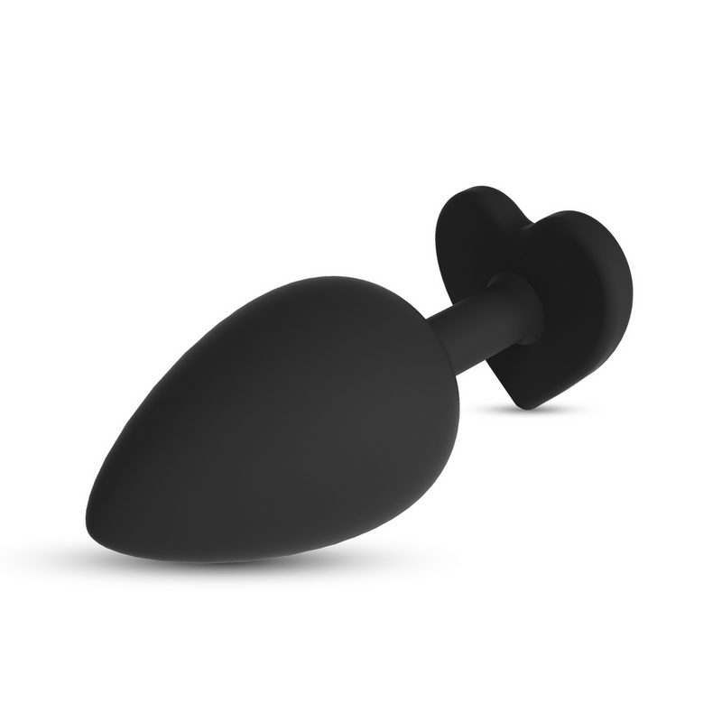 Cuore - Plug Anal avec Quatre Bijoux Interchangeables - Moyen - Noir